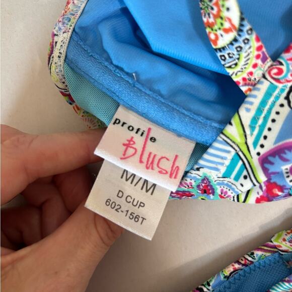 Profile Blush Two Piece Bikini Set in Paisley Multicolor - Size M D Cup - Picture 4 of 8
